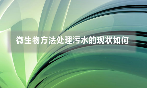 微生物方法處理污水的現狀如何?
