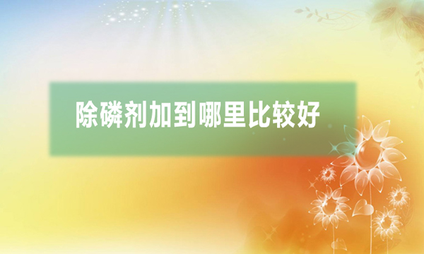 除磷劑加到哪里比較好(除磷劑怎么加)